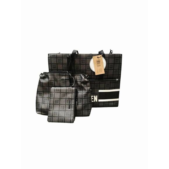 Steve Madden BOlivia Block Logo Tote Bag w/Detachable Crossbody & Wristlet - Picture 2 of 12